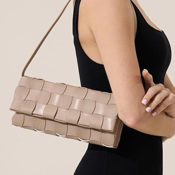 Neiman Marcus Chunli Apricot Beige Woven Evening Bag - Picture 1 of 4